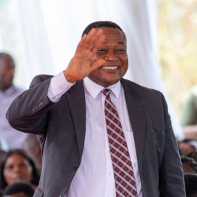 Elder Thierry Mutombo waves to attendees in Kathwana, Tharaka Nithi County, September 12, 2025