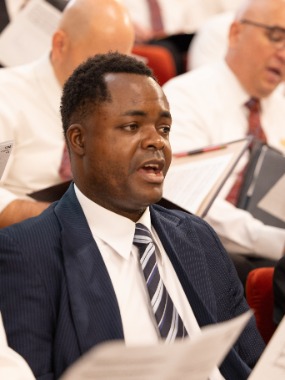 Pythagore Matubu from DRC, global participant in the Tabernacle Choir at Temple Square, Oct. 2025.