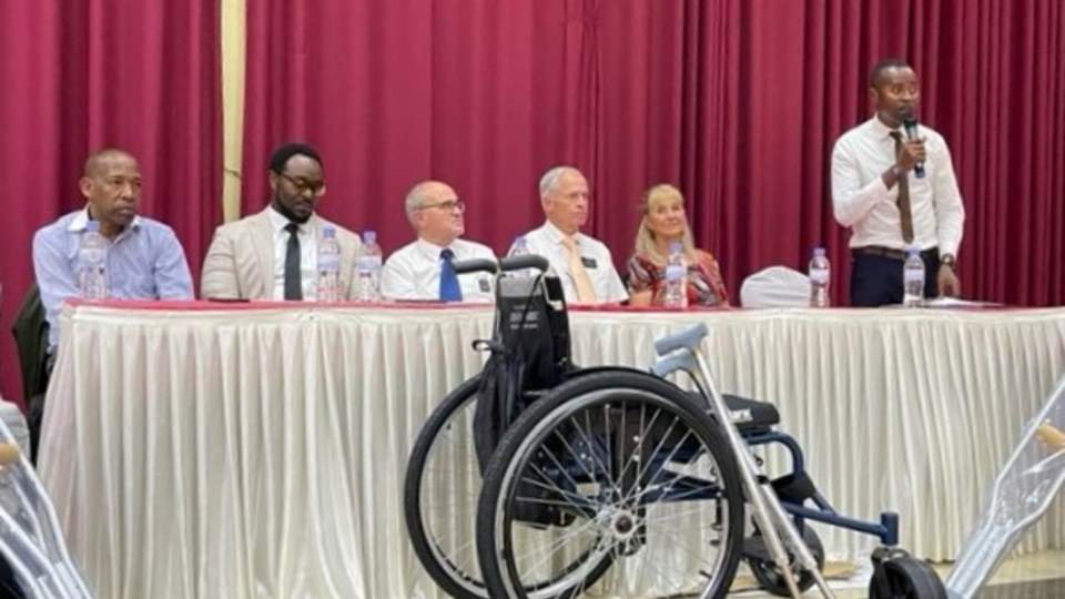 Wheelchair-and-crutches-presented-in-Kigali,-Rwanda-October-2022