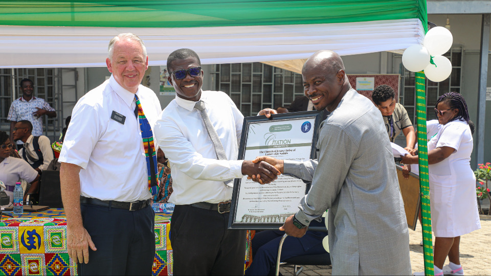 Certificate of Appreciation presented to teh Church for its donation on 16 June, 2025.