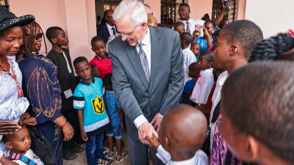 Elder D. Todd Christofferson ministers to the saints in the Africa West Area during his visit from February 13 – 25, 2025.