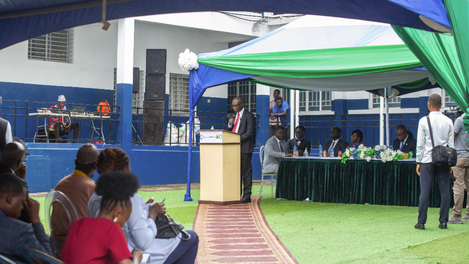 Elder Morrison addresses the audience at the handover on 25 June, 2025.