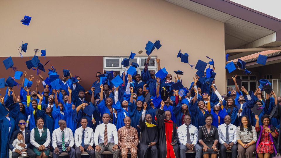 PathwayConnect Students in Benin City, Nigeria celebrate after receiving completion certificates on 14 September 2024.