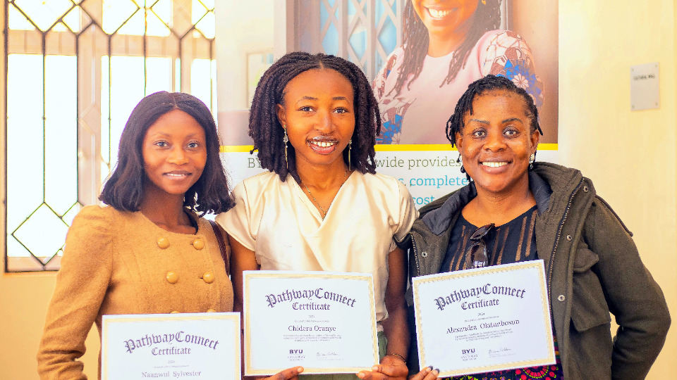 Students who completed their BYU-PW coursework show their certificates on 11 January, 2025.