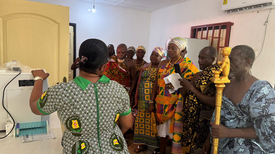 Tribal leaders tour the medical clinic to see newly donated equipment on 10 January, 2025.