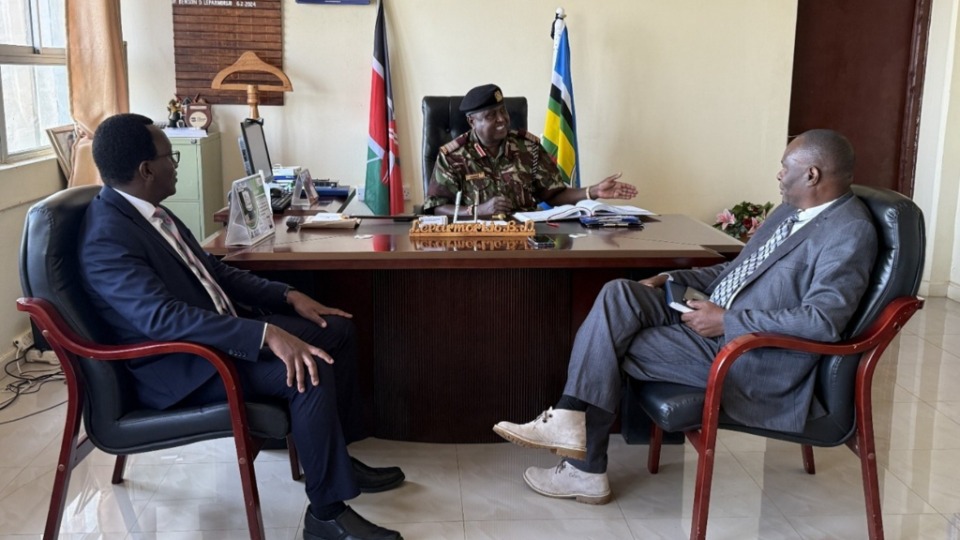 Left-to-right-Elder-George-Munene-Area-Seventy,-Benson-Leparmorijo-Kisumu-County-Commissioner,-and-Kennedy-Okila-Angalwa-First-Counselor-in-Nairobi-West-Mission.-July-31,-2025