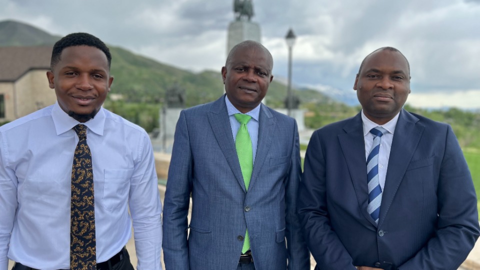 His Excellency Gregoire Mutshail Mutomb visiting a local Bishop's Store in Salt Lake City, May 2025.
