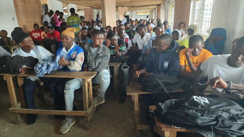 Students gather at Amos Warner High School for the launch of Seminary and the Success in School Program, 24 September, 2024.