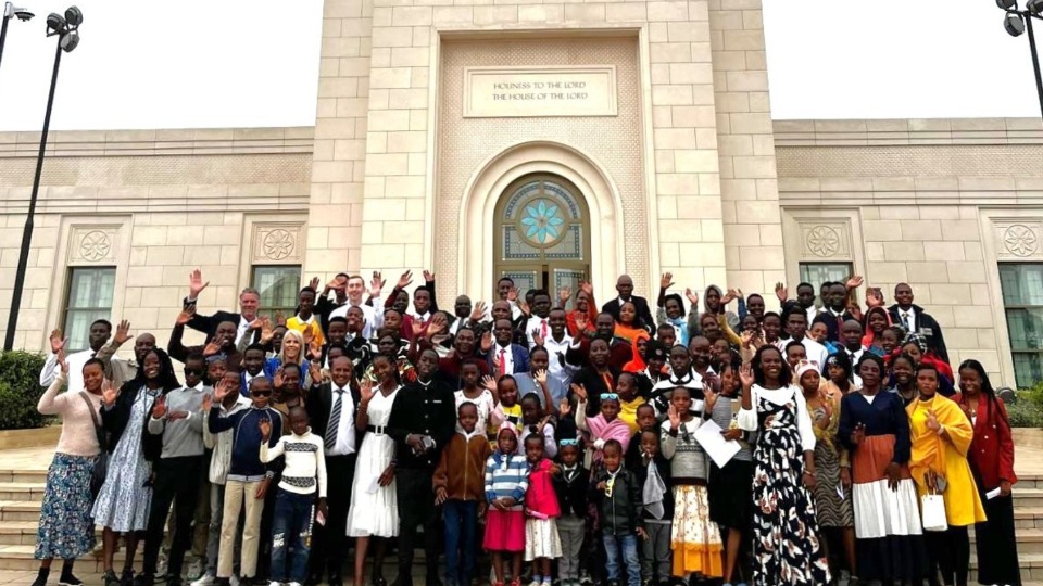 Tanzanian-Saints-in-Front-of-Nairobi-Kenya-Temple,-31-July-2025