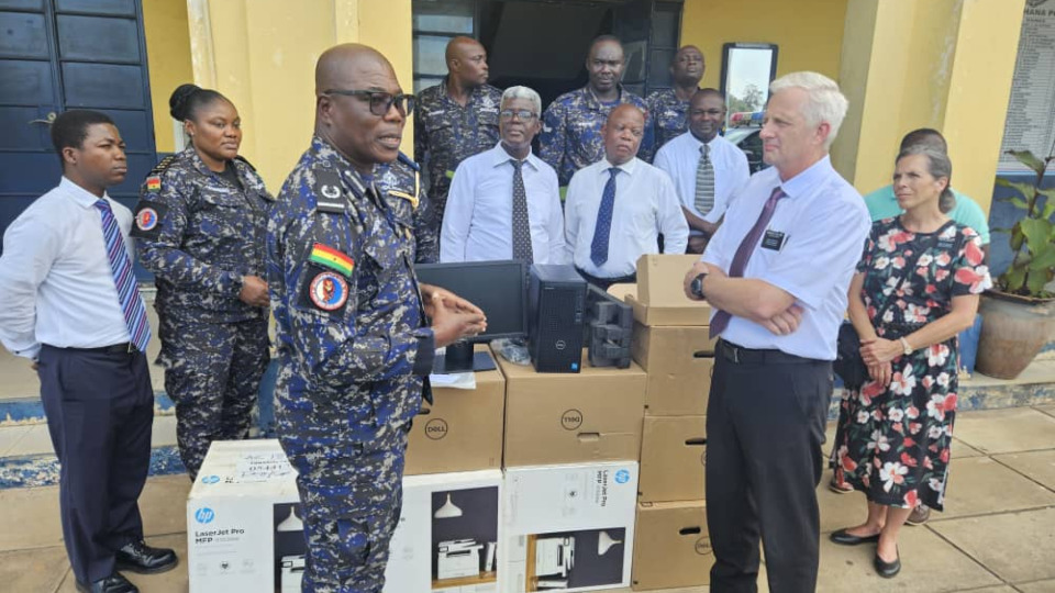 Computer Equipment presented to Ghana Western Regional Police Command on 11 October, 2024.