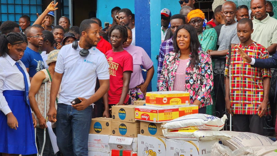 Food distributed to visually disabled during Light the World campaign in Liberia on 5 December, 2024.