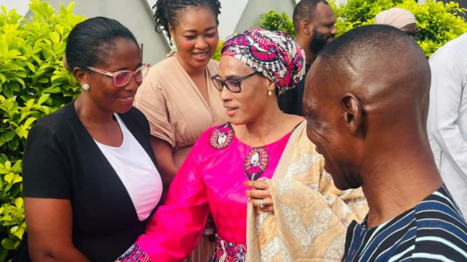 The First Lady greets members as she arrives to commiserate with them on 3 October, 2025.