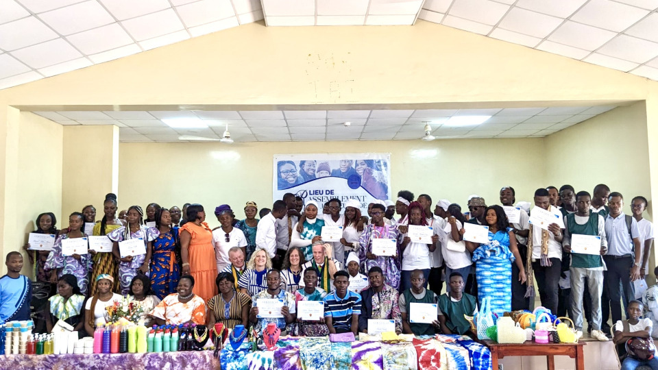 Over 50 students complete coursework from the Togo Gathering Place on 6 September 2024.